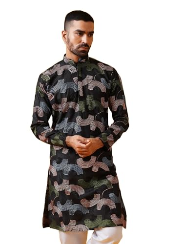 SOJANYA (Since 1958 Men's Cotton Kurta with Multi Color Designer Embroidery