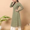 FIORRA Womens Cotton Regular Fit Floral Printed A-Line Kurta - Image 3