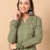 FIORRA Womens Cotton Regular Fit Floral Printed A-Line Kurta - Image 6