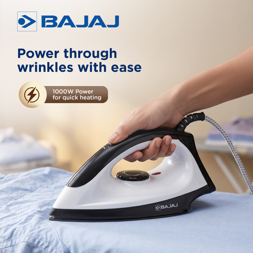 BAJAJ DX 15 (440321) 1000 W Dry Iron (White&Black) - Image 4
