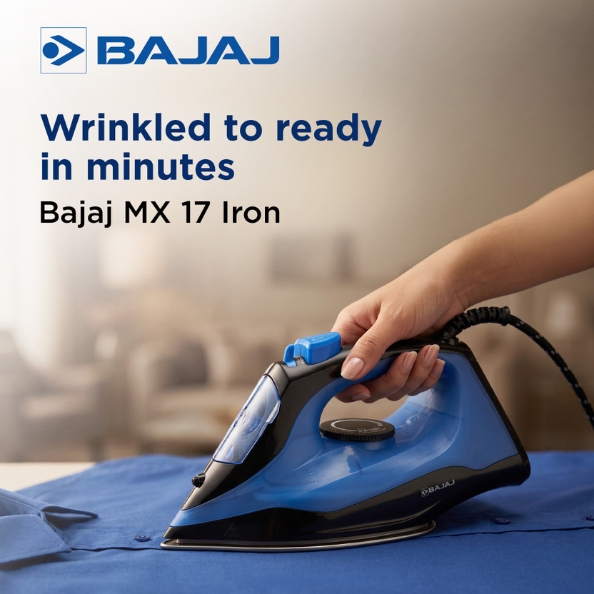 BAJAJ MX 17 1600 W Dry Iron (Black, Blue) - Image 2
