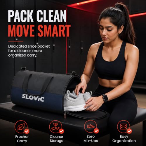 Slovic Gym Bag for Men [20 LTR] | with Seperate Shoe Compartment - Image 4