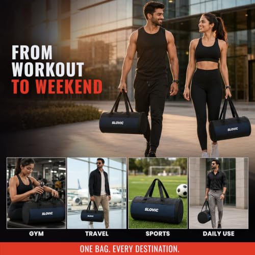 Slovic Gym Bag for Men [20 LTR] | with Seperate Shoe Compartment - Image 5