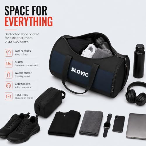 Slovic Gym Bag for Men [20 LTR] | with Seperate Shoe Compartment - Image 6