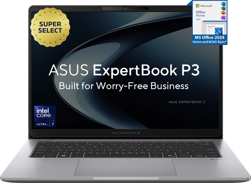 ASUS ExpertBook P3 with AI PC IR Cam 1 Yr ADP Intel Core Ultra 7