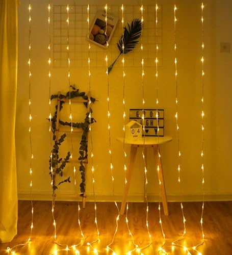 Desidiya 200 LED Waterfall Curtain String Lights 3x2m Warm White - Image 3