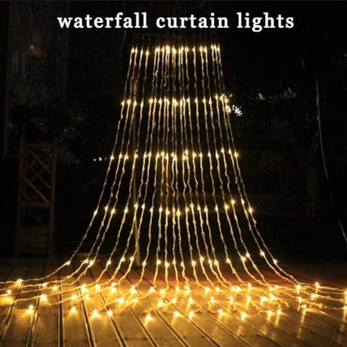 Desidiya 200 LED Waterfall Curtain String Lights 3x2m Warm White - Image 6