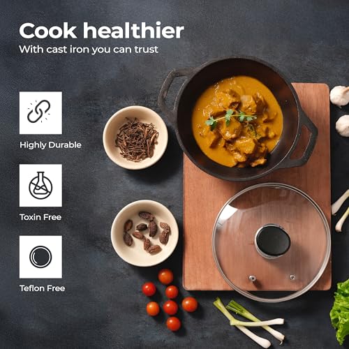 Lifelong Cast Iron Kadhai 24cm