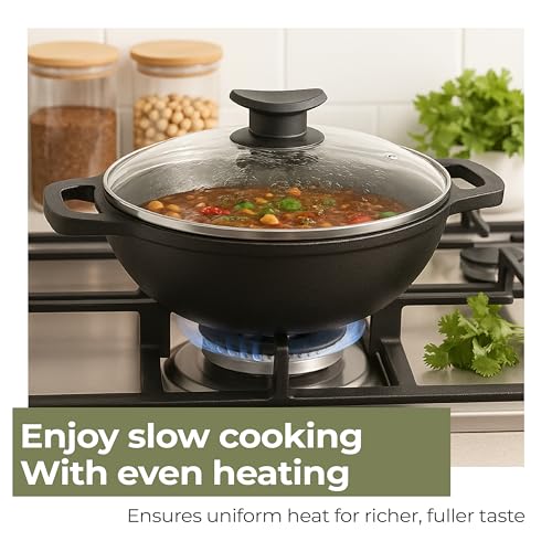 Lifelong Cast Iron Kadhai 24cm