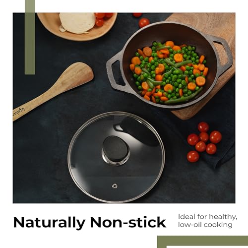 Lifelong Cast Iron Kadhai 24cm