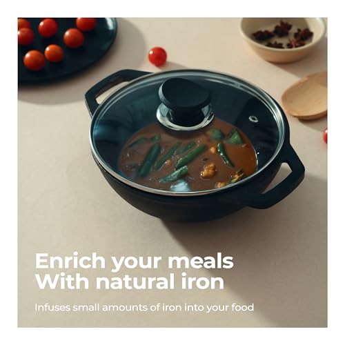 Lifelong Cast Iron Kadhai 24cm