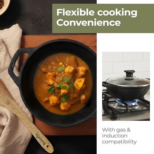 Lifelong Cast Iron Kadhai 24cm