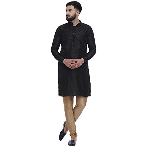 Veera Paridhaan Men's Ethnic Jacquard Printed Long Straight Kurta