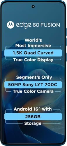 Motorola Edge 60 Fusion 5G, Pantone Mykonos Blue, 256 GB, 12 GB RAM - Image 3