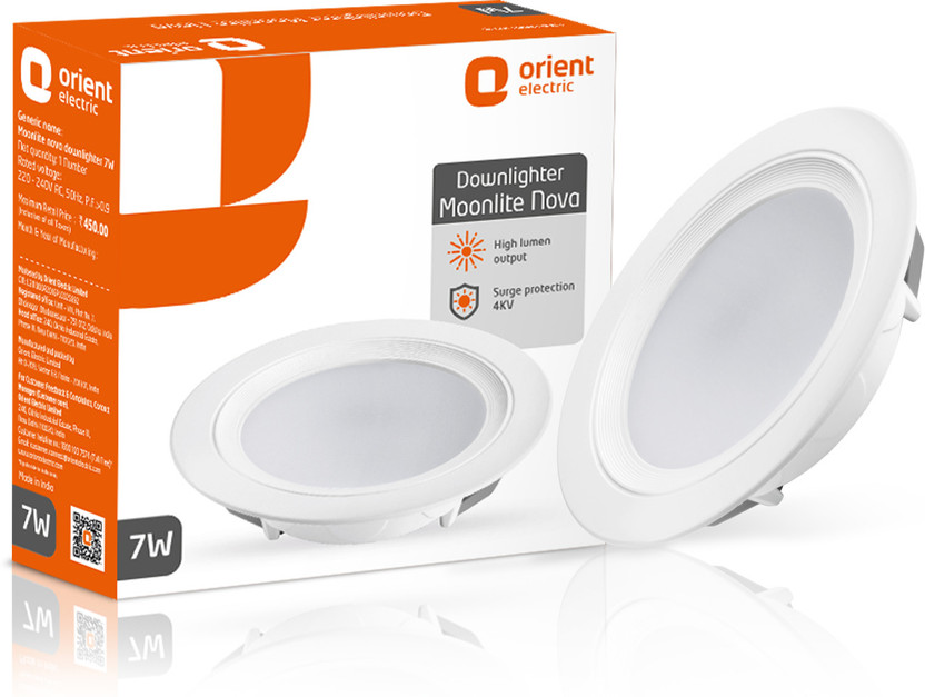 Orient Electric Moonlite Nova Downlighter, 7W | 6500K | Ceiling L