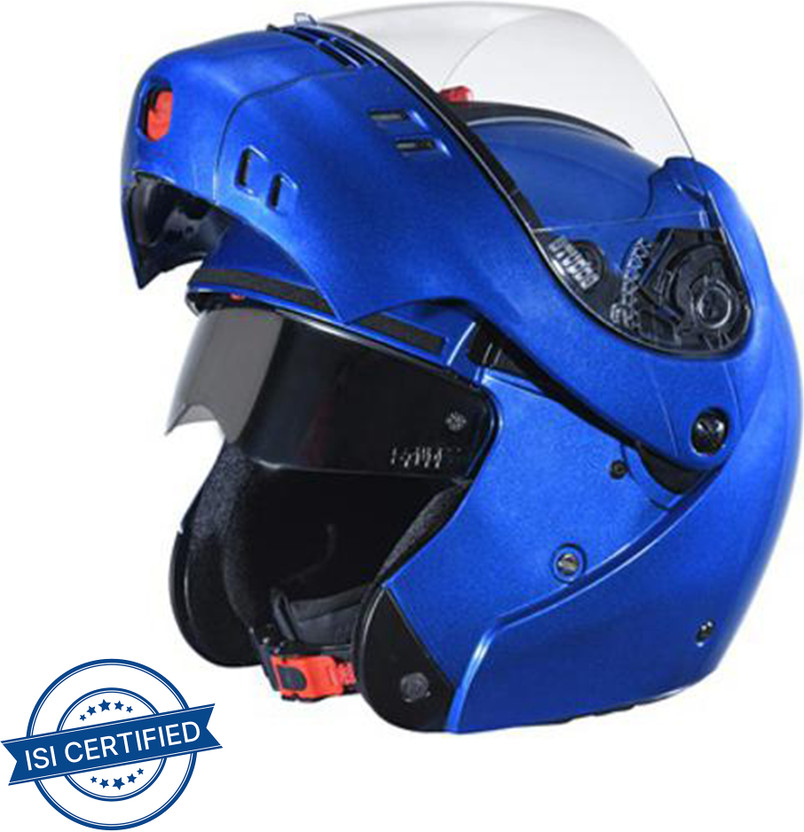 STUDDS Ninja 3G Double Visor Motorbike Helmet (Flame Blue)