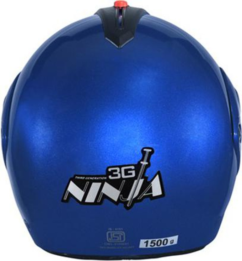 STUDDS Ninja 3G Double Visor Motorbike Helmet (Flame Blue) - Image 5