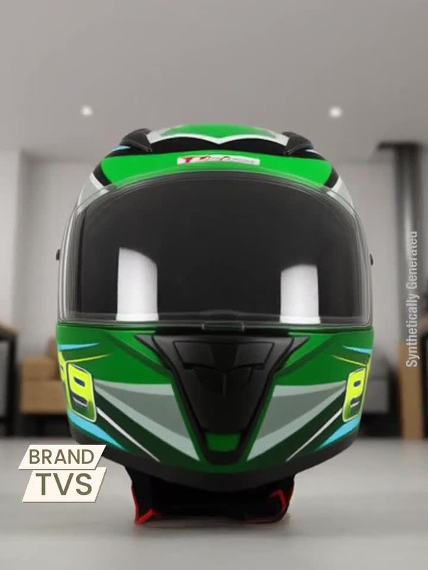 TVS Racing Titan Series Motorbike Helmet (Green) - Image 4
