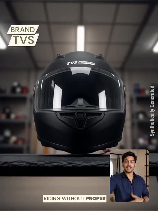 TVS Racing Titan Series Motorbike Helmet (Black) - Image 2