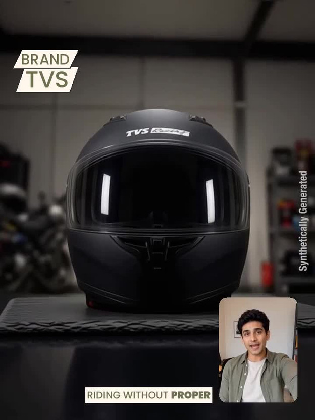 TVS Racing Titan Series Motorbike Helmet (Black) - Image 3