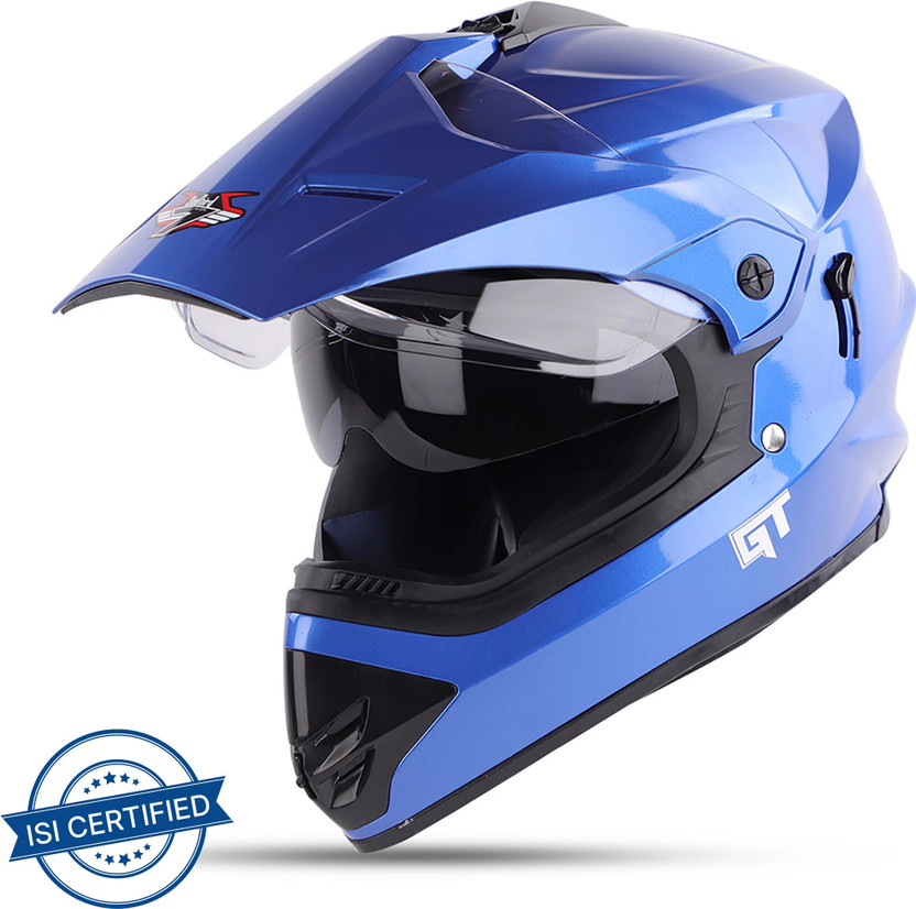 STUDDS MOTOCROSS PLAIN WITH VISOR OFF ROAD FULL FACE Motorbike He - Image 3