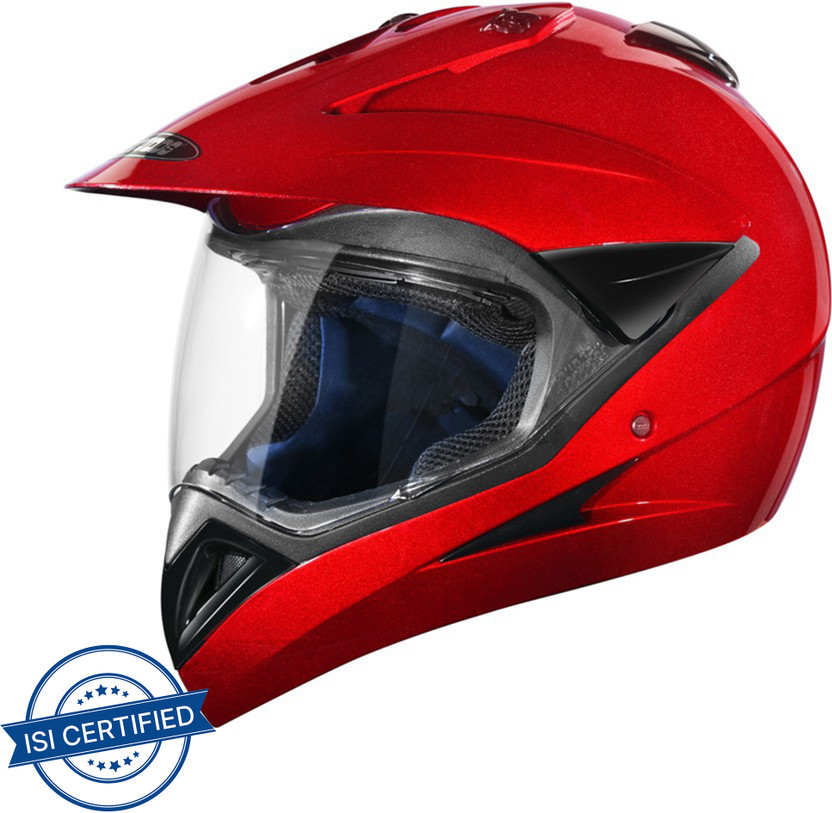 STUDDS MOTOCROSS PLAIN WITH VISOR OFF ROAD FULL FACE Motorbike He - Image 7