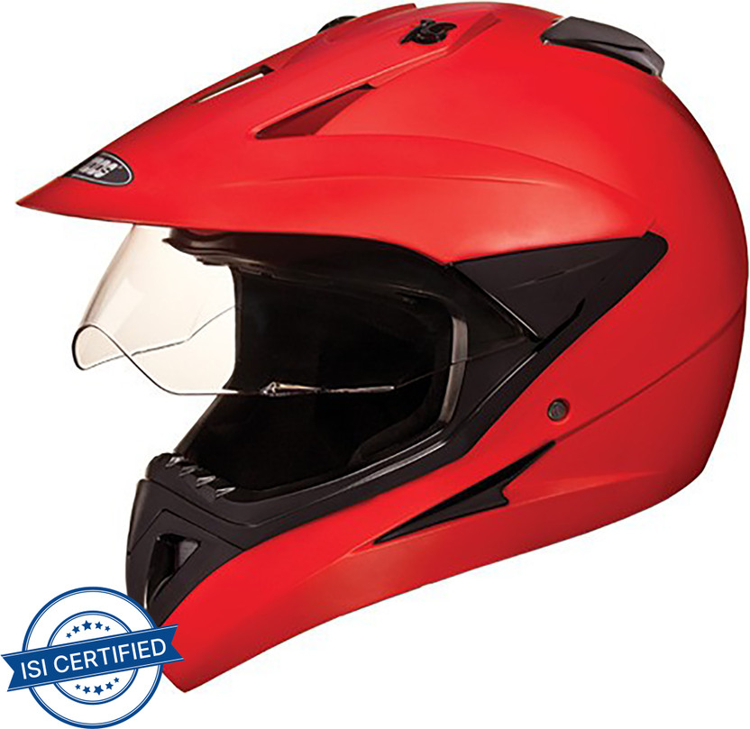 STUDDS MOTOCROSS PLAIN WITH VISOR OFF ROAD FULL FACE Motorbike He - Image 9