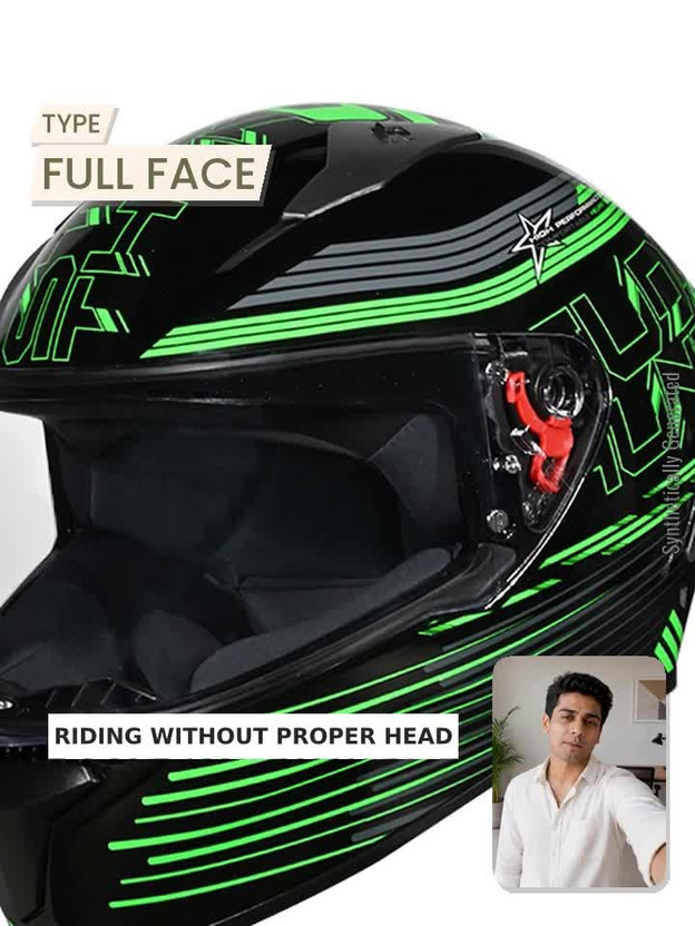 STUDDS Thunder D11 ISI Certified Full Face Graphic with Clear Vis - Image 2
