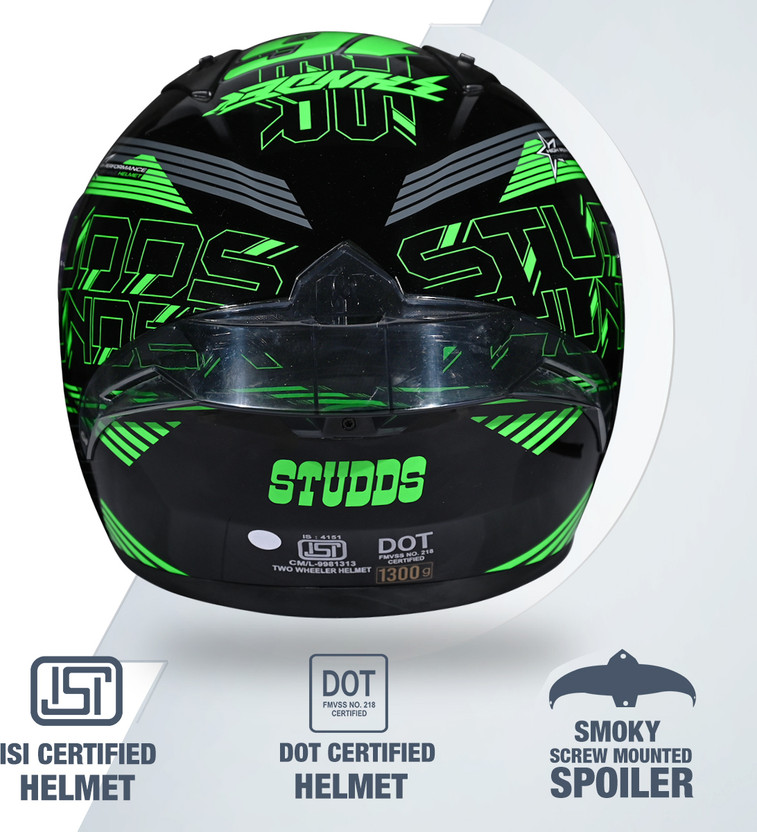 STUDDS Thunder D11 ISI Certified Full Face Graphic with Clear Vis - Image 4