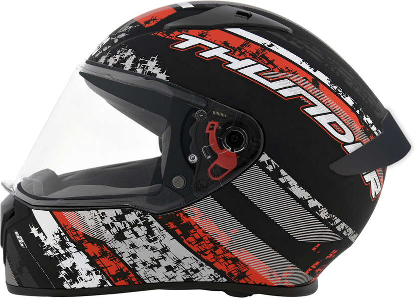 STUDDS Thunder D1 with Clear Visor Motorbike Helmet (Matt Black N - Image 4