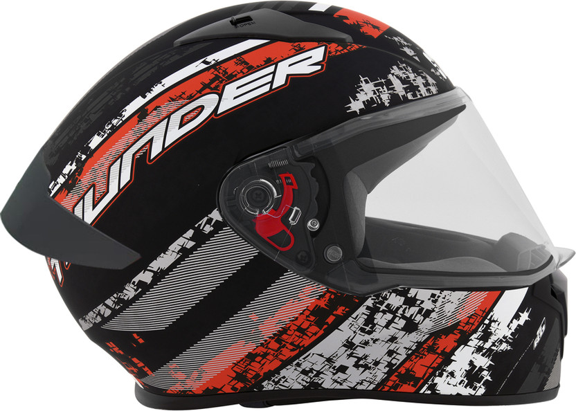 STUDDS Thunder D1 with Clear Visor Motorbike Helmet (Matt Black N - Image 5