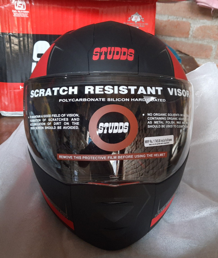 STUDDS Ninja Elite Super D3 Motorbike Helmet (Matt Black N4) - Image 7
