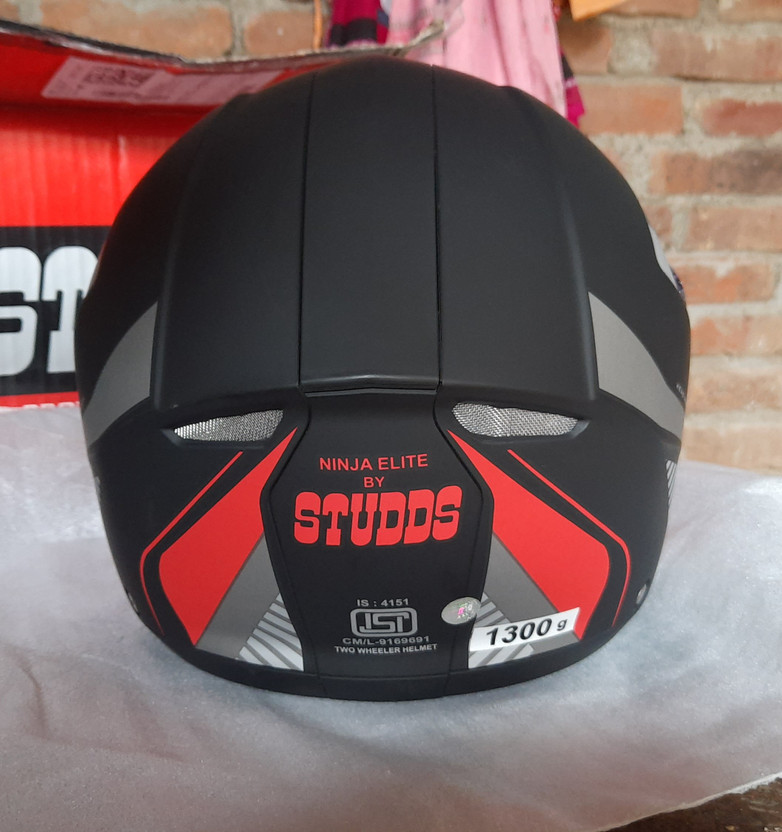 STUDDS Ninja Elite Super D3 Motorbike Helmet (Matt Black N4) - Image 8