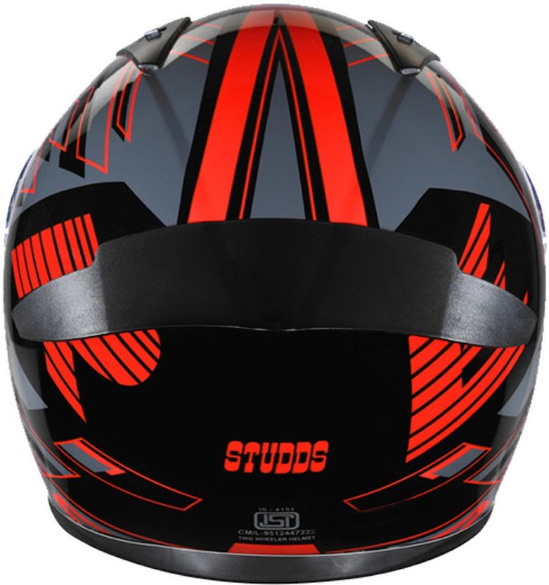 STUDDS Thunder Full Face Helmet D3 with Clear Visor (Black N2, L) - Image 4