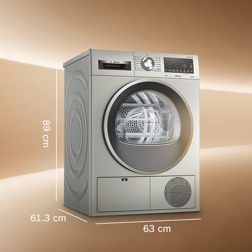 BOSCH 8 kg Tumble Dryer with In-built Heater Grey (WPG23108IN) - Image 3