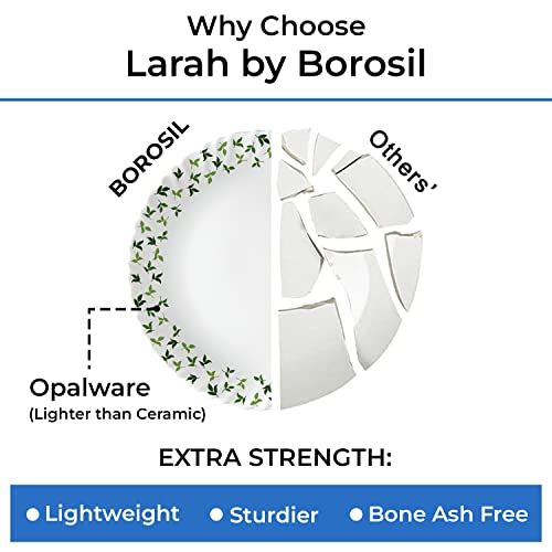 Larah by Borosil 35 Pieces Sage Opalware Dinner Set for Family of 6 - Image 6