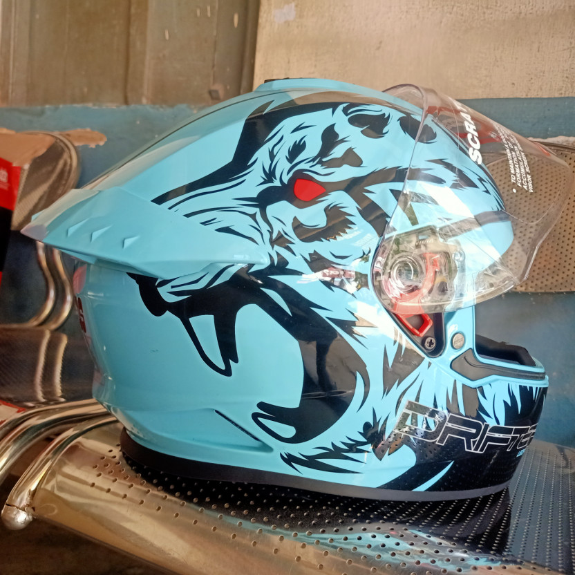 STUDDS Drifter D2 Full Face Helmet with Clear Visor (Blue N9, M) - Image 9