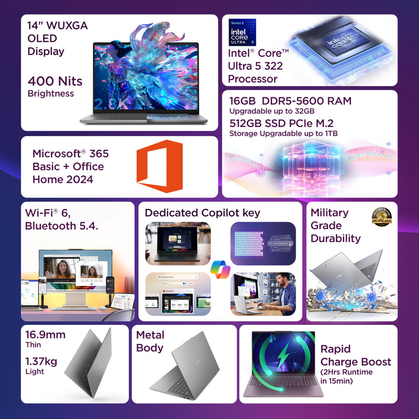 Lenovo IdeaPad Slim 5 (Gen 11) Next-Gen AI PC Intel Core Ultra 5 - Image 2