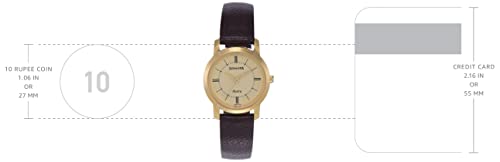 Sonata Quartz Analog Champagne Dial