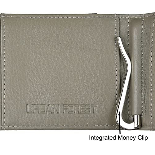 URBAN FOREST Eddy Dark Green/Grey Money Clip Leather Wallet for Men - Image 5