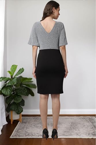 POPWINGS Women Casual Grey Black Solid Self Design Bodycon Dress… - Image 6