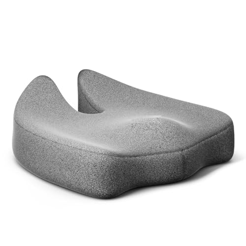 ZUDO Memory Foam Coccyx Seat Cushion for Tailbone Pain Relief, 18x18x4 Inch