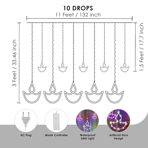 Gesto Diya Curtain Fairy Lights