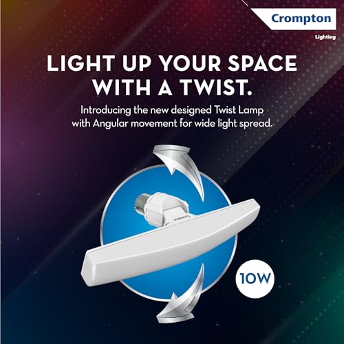 Crompton Twist T-Bulb 10W LED B22 | Rotating Head, Pack of 2 - Image 4