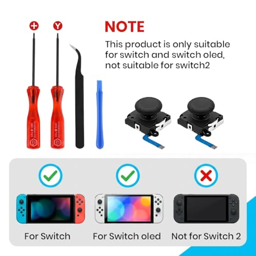 ZORBES Switch Joy-Con Repair Kit with 2 Replacement 3D Analog Sticks - Image 3