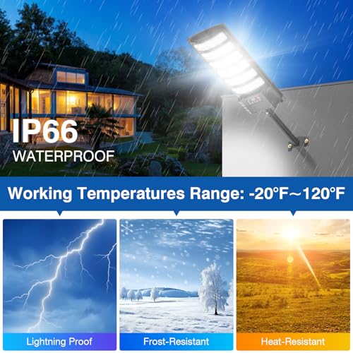 Solar Street Lights Outdoor Waterproof,320°Wide