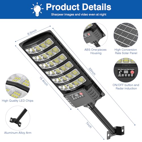 Solar Street Lights Outdoor Waterproof,320°Wide