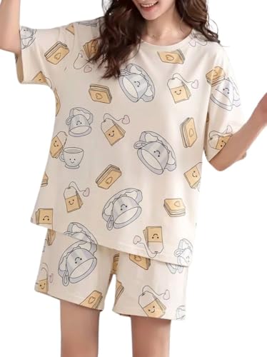 SMOWKLY Women Korean Shorts Pajama
