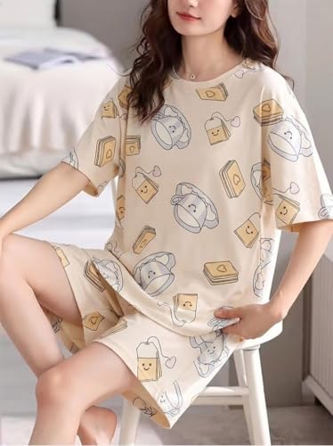 SMOWKLY Women Korean Shorts Pajama