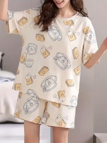 SMOWKLY Women Korean Shorts Pajama